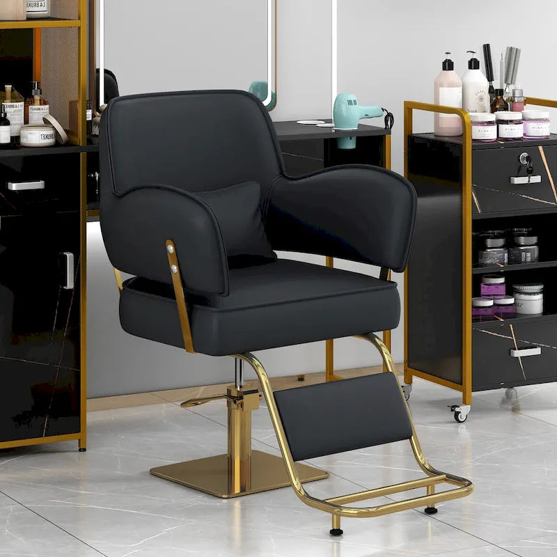 Fauteuil de barbier pivotant noir/gris, une place
