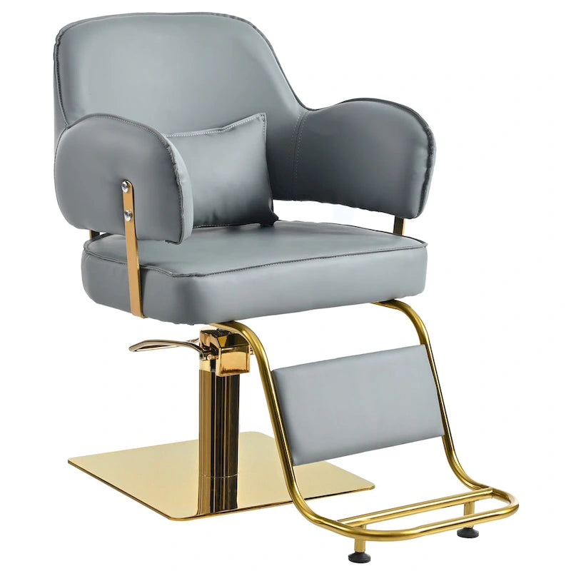 Fauteuil de barbier pivotant noir/gris, une place