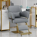 Fauteuil de barbier pivotant noir/gris, une place