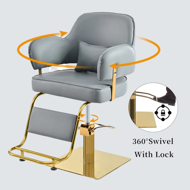 Fauteuil de barbier pivotant noir/gris, une place