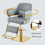 Fauteuil de barbier pivotant noir/gris, une place