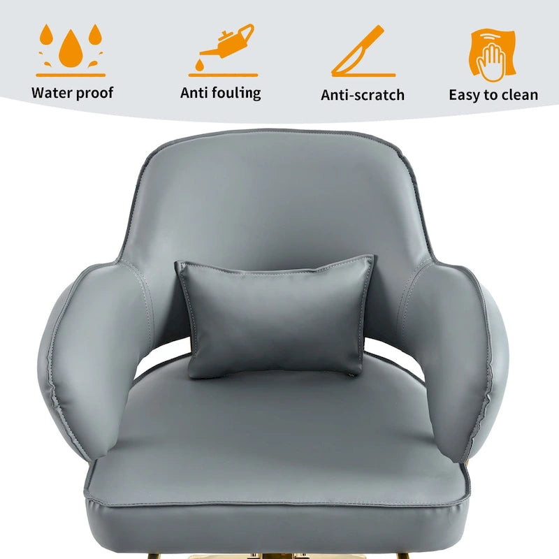 Fauteuil de barbier pivotant noir/gris, une place