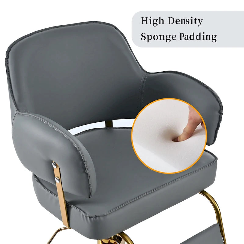 Fauteuil de barbier pivotant noir/gris, une place