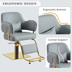 Fauteuil de barbier pivotant noir/gris, une place