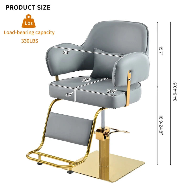 Fauteuil de barbier pivotant noir/gris, une place