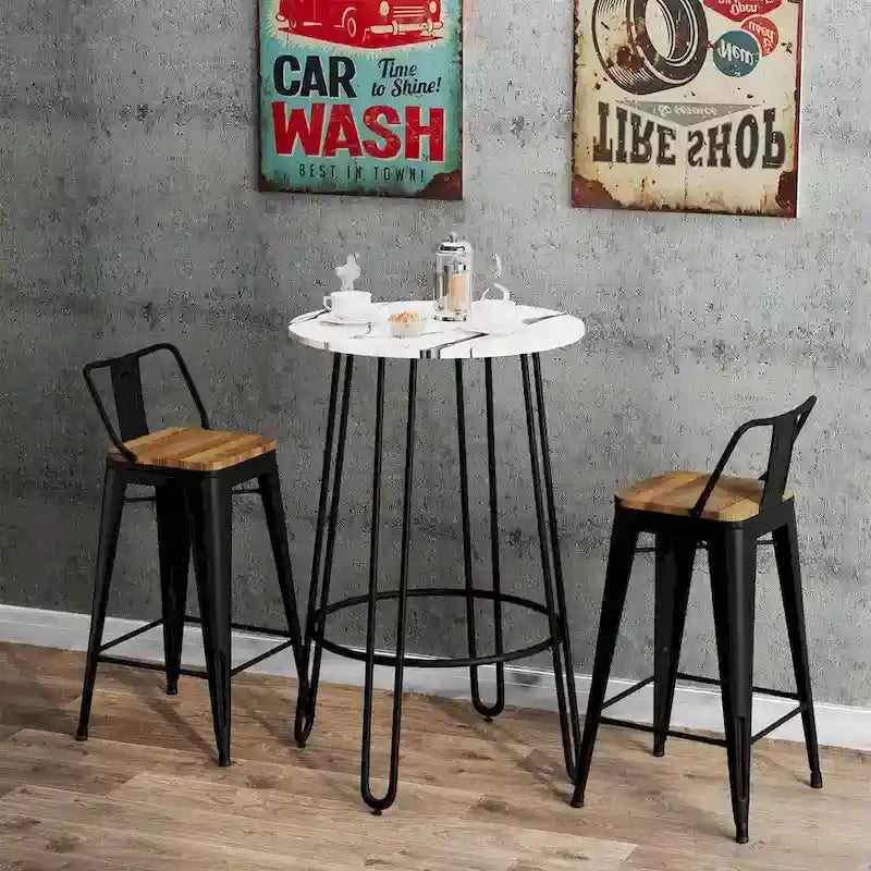 Table de bar Table de pub Table haute de bar Table de bistro haute Table à manger ronde de bar