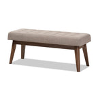 Banc capitonné Mid-Century Beige / Gris / Anthracite, 1 place