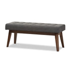 Banc capitonné Mid-Century Beige / Gris / Anthracite, 1 place