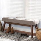 Banc capitonné Mid-Century Beige / Gris / Anthracite, 1 place