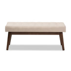 Banc capitonné Mid-Century Beige / Gris / Anthracite, 1 place