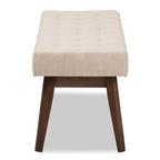Banc capitonné Mid-Century Beige / Gris / Anthracite, 1 place