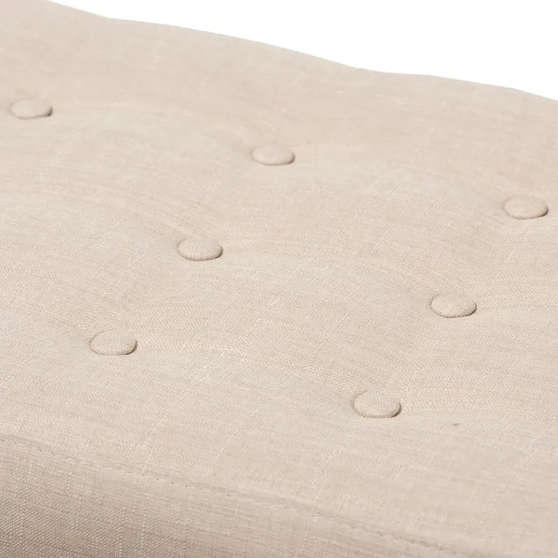 Banc capitonné Mid-Century Beige / Gris / Anthracite, 1 place
