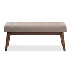 Banc capitonné Mid-Century Beige / Gris / Anthracite, 1 place