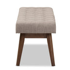 Banc capitonné Mid-Century Beige / Gris / Anthracite, 1 place