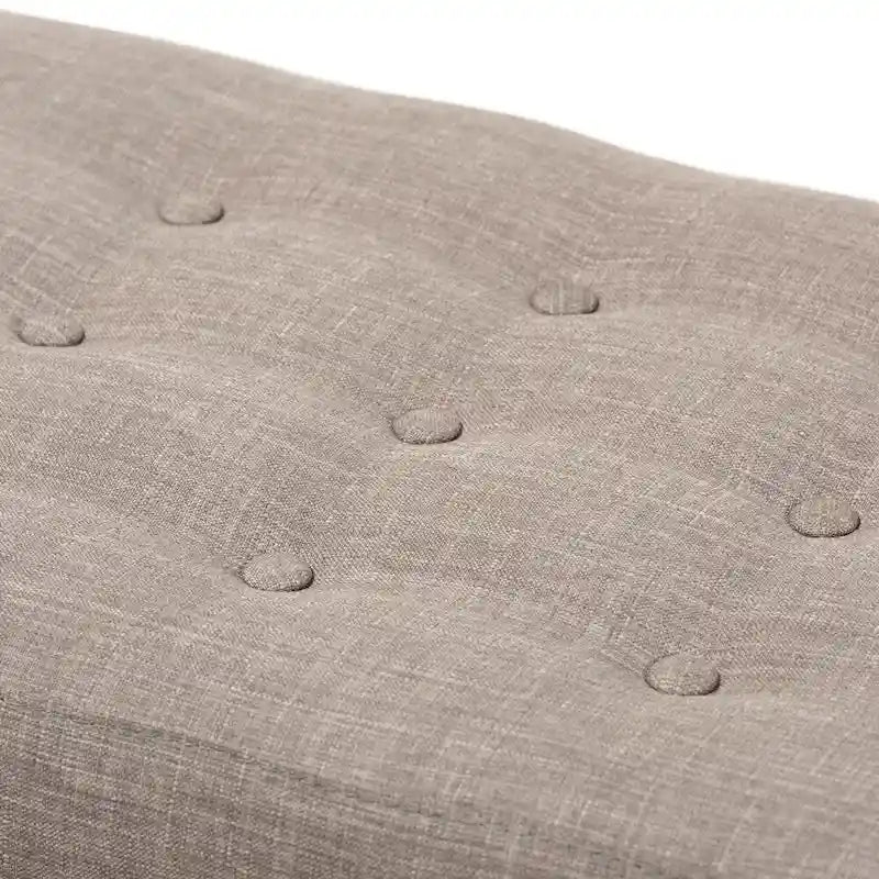 Banc capitonné Mid-Century Beige / Gris / Anthracite, 1 place