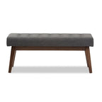 Banc capitonné Mid-Century Beige / Gris / Anthracite, 1 place