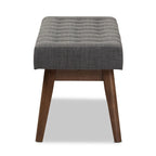 Banc capitonné Mid-Century Beige / Gris / Anthracite, 1 place