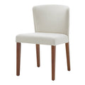 Chaise de salle à manger latérale en tissu crème/gris à dossier bas, lot de 2