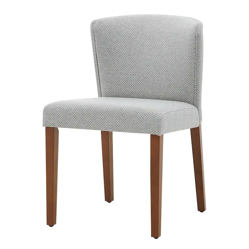 Chaise de salle à manger latérale en tissu crème/gris à dossier bas, lot de 2
