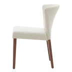 Chaise de salle à manger latérale en tissu crème/gris à dossier bas, lot de 2