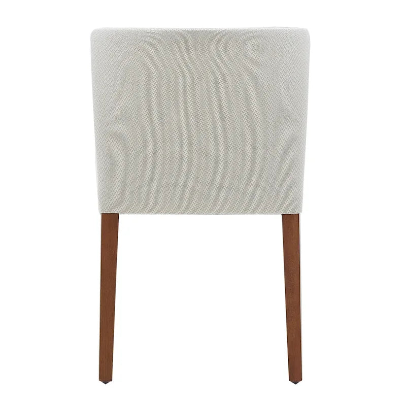Chaise de salle à manger latérale en tissu crème/gris à dossier bas, lot de 2