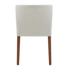 Chaise de salle à manger latérale en tissu crème/gris à dossier bas, lot de 2