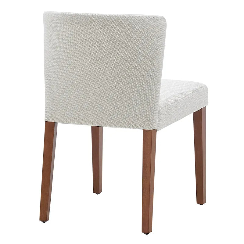 Chaise de salle à manger latérale en tissu crème/gris à dossier bas, lot de 2