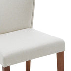 Chaise de salle à manger latérale en tissu crème/gris à dossier bas, lot de 2