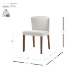 Chaise de salle à manger latérale en tissu crème/gris à dossier bas, lot de 2