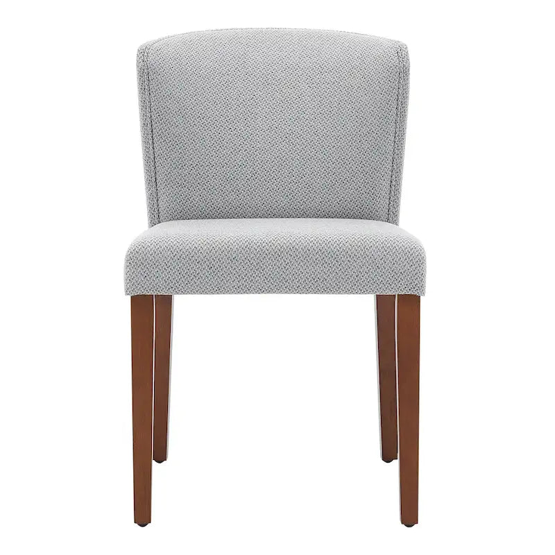 Chaise de salle à manger latérale en tissu crème/gris à dossier bas, lot de 2