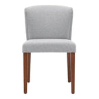 Chaise de salle à manger latérale en tissu crème/gris à dossier bas, lot de 2