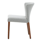 Chaise de salle à manger latérale en tissu crème/gris à dossier bas, lot de 2