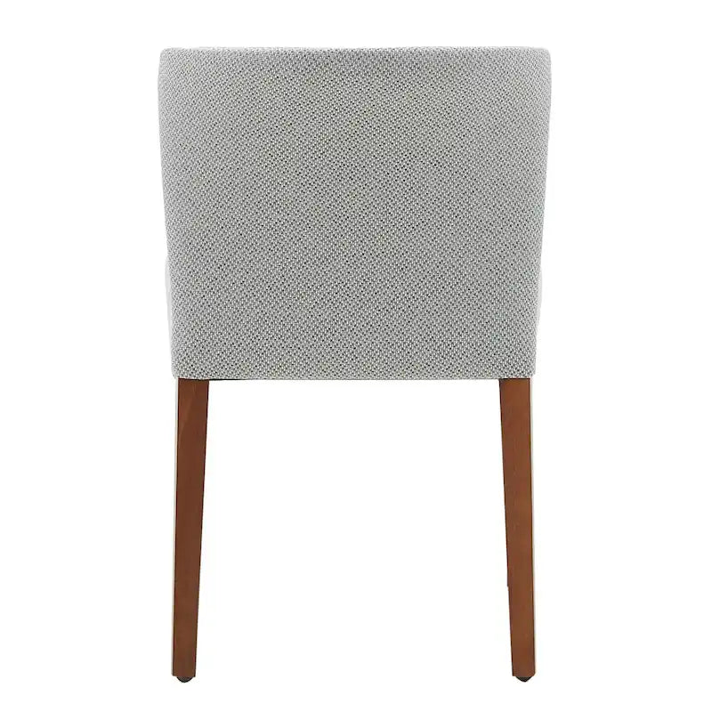 Chaise de salle à manger latérale en tissu crème/gris à dossier bas, lot de 2