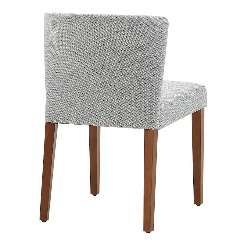 Chaise de salle à manger latérale en tissu crème/gris à dossier bas, lot de 2