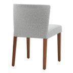 Chaise de salle à manger latérale en tissu crème/gris à dossier bas, lot de 2