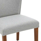 Chaise de salle à manger latérale en tissu crème/gris à dossier bas, lot de 2