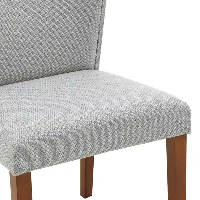 Chaise de salle à manger latérale en tissu crème/gris à dossier bas, lot de 2