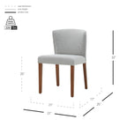 Chaise de salle à manger latérale en tissu crème/gris à dossier bas, lot de 2