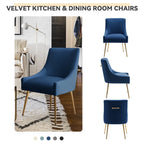 Chaise de salle à manger tapissée Beige/Bleu marine/Vert/Noir/Gris, lot de 4 avec poignée arrière