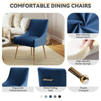Chaise de salle à manger tapissée Beige/Bleu marine/Vert/Noir/Gris, lot de 4 avec poignée arrière