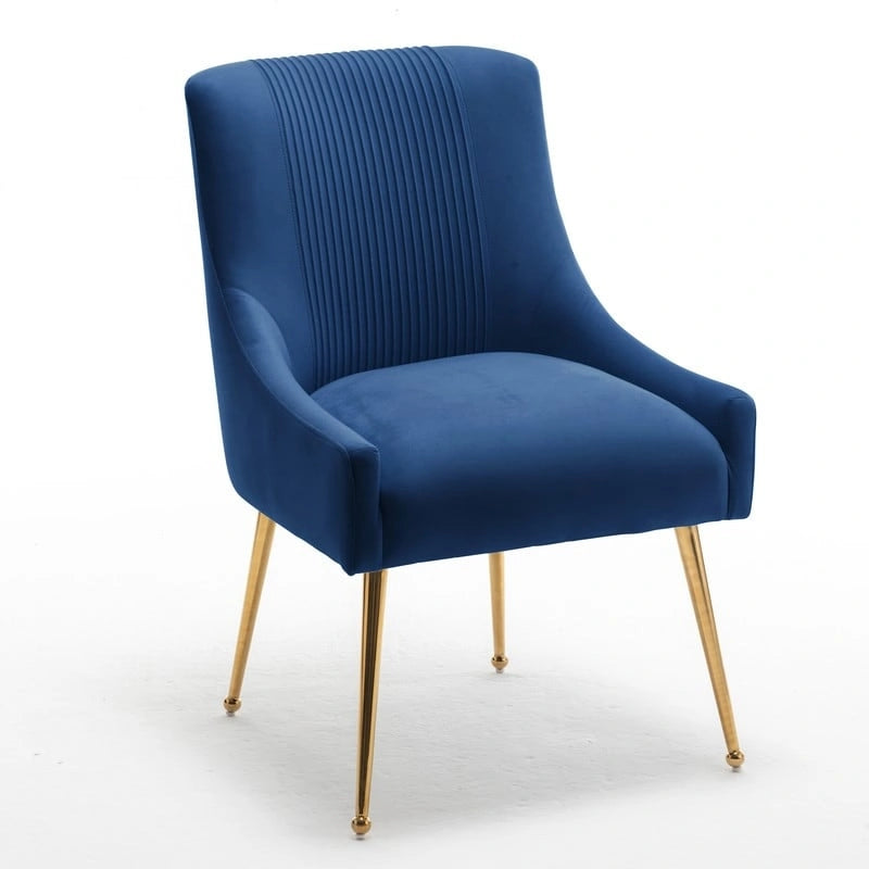 Chaise de salle à manger tapissée Beige/Bleu marine/Vert/Noir/Gris, lot de 4 avec poignée arrière