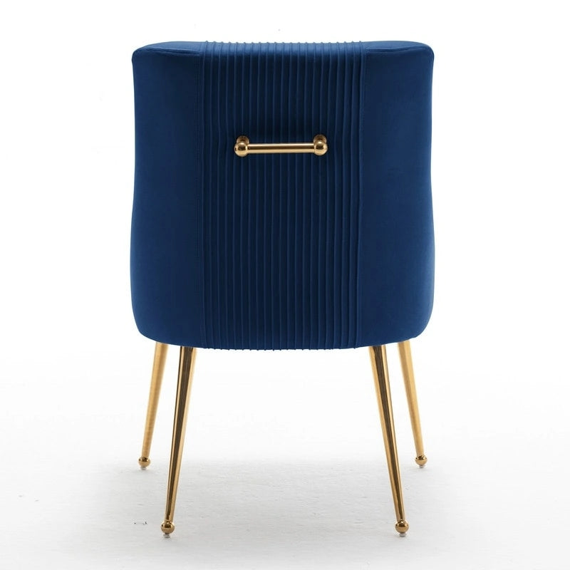 Chaise de salle à manger tapissée Beige/Bleu marine/Vert/Noir/Gris, lot de 4 avec poignée arrière