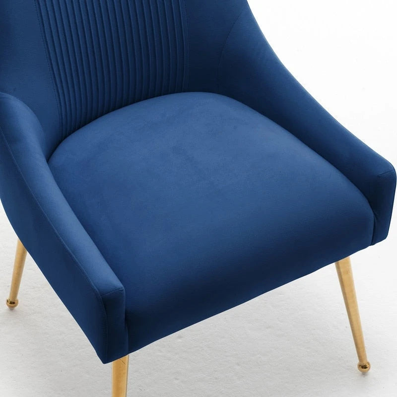 Chaise de salle à manger tapissée Beige/Bleu marine/Vert/Noir/Gris, lot de 4 avec poignée arrière