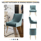 Chaise de salle à manger tapissée Beige/Bleu marine/Vert/Noir/Gris, lot de 4 avec poignée arrière