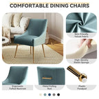 Chaise de salle à manger tapissée Beige/Bleu marine/Vert/Noir/Gris, lot de 4 avec poignée arrière