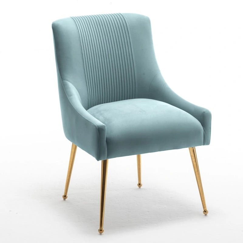 Chaise de salle à manger tapissée Beige/Bleu marine/Vert/Noir/Gris, lot de 4 avec poignée arrière