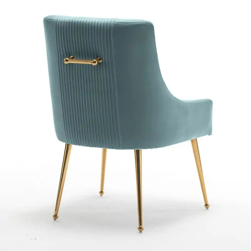 Chaise de salle à manger tapissée Beige/Bleu marine/Vert/Noir/Gris, lot de 4 avec poignée arrière