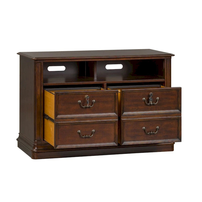 Meuble de classement latéral de direction Cognac Finish, bureau à domicile 1 personne