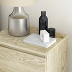 Table de chevet 2 tiroirs jaune/gris/blanc, simple