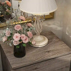 Table de chevet 2 tiroirs jaune/gris/blanc, simple